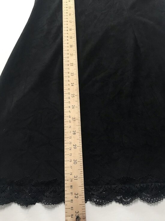 Sea Gypsies Babydoll Slip Dress Small Black Lace Suede Crochet Whimsigoth Fairy - Picture 9 of 12